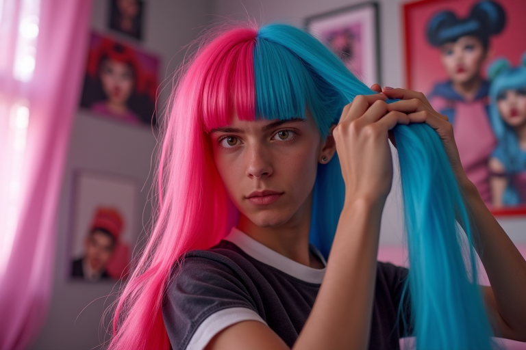 TikTok Screen Capture - User Eating Hair (Stylized or Blurred for Sensitivity)
